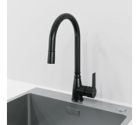 Смеситель для кухни Laparet Alamera с выдвижным изливом черный N2040929LPT