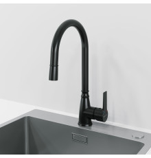 Смеситель для кухни Laparet Alamera с выдвижным изливом черный N2040929LPT
