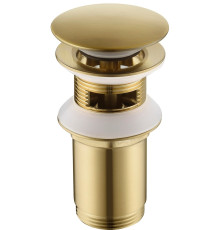Донный клапан для раковины Timo с переливом PushOpen золото матовое 8011/17