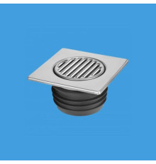 Решетка McAlpine 150х150 мм с фильтром и сухим затвором выход 110 мм нержавеющая сталь MRFGC3SNRV-110
