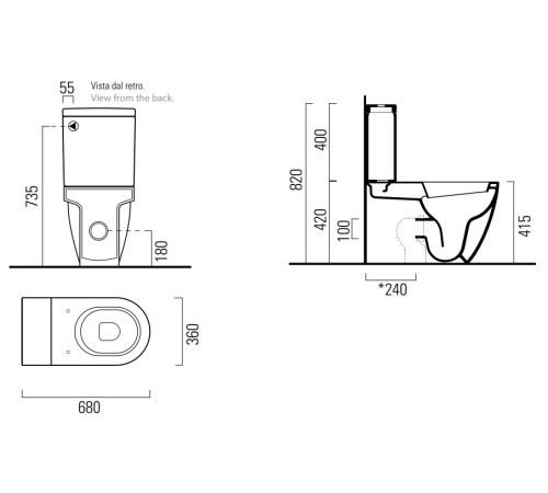 Унитаз напольный чаша GSI Pura 680х360 мм белый глянцевый 881711_УЦ