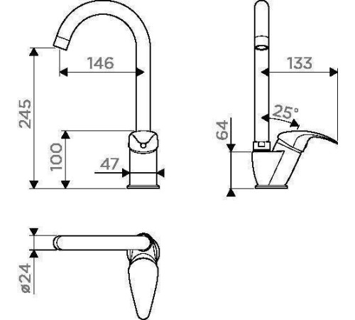 Смеситель для кухни Omoikiri Umi-BL черный 4994270