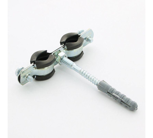 Хомут двойной с резиновым уплотнителем, шпилькой и дюбелем Uni-Fitt 3/8 дюйма (15-19 мм) 850D1800