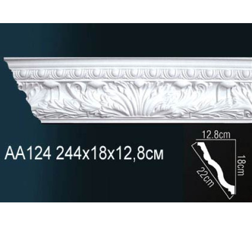 Карниз потолочный Perfect AA124 полиуретановый с рисунком AA124