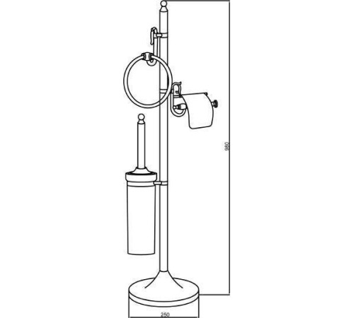 Стойка напольная Boheme Imperiale золото 10423
