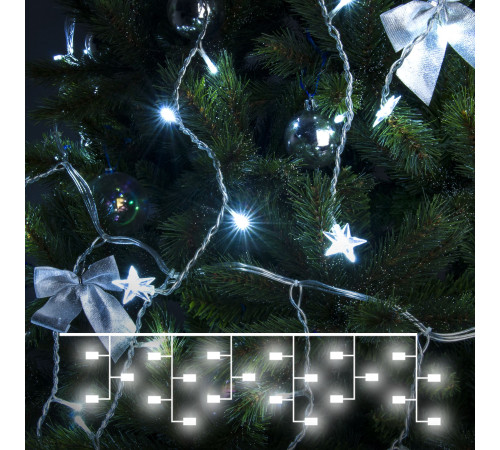 Гирлянда бахрома белый 1,80,5м IP20 100-002 белый