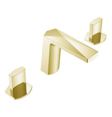 Смеситель для раковины Boheme Venturo врезной на 3 отверстия Ice золото матовое 150-MG-ICE