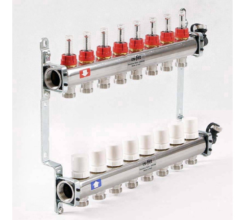 Коллекторная группа Uni-Fitt 450A 1 x 13 выходов 3/4 с расходомерами и воздухоотводчиками 450A4313