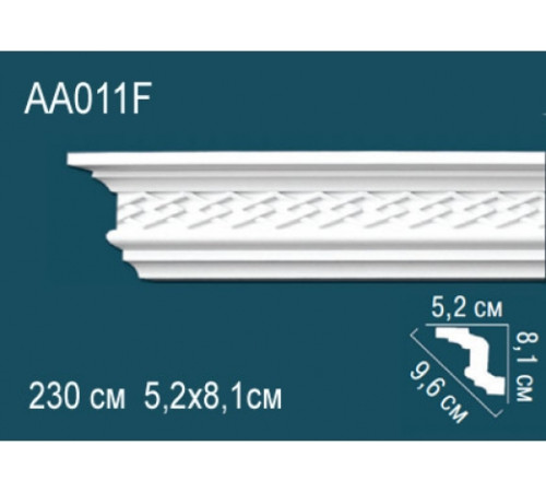 Карниз потолочный Perfect AA011F полиуретановый гибкий с орнаментом 80x50x2400 мм AA011F