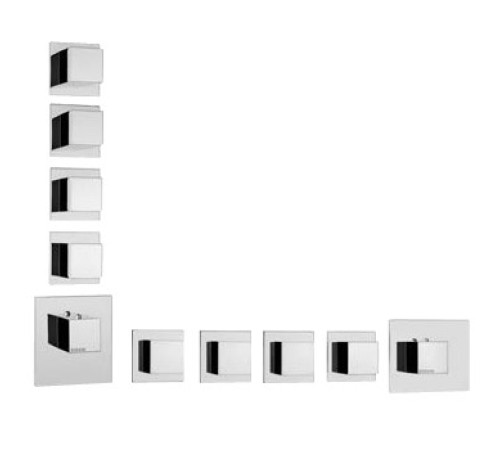 Внешняя часть термостата для душа Bossini Cube хром Z032208.030