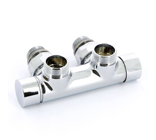 Узел ручной угловой Carlo Poletti с запорным клапаном без байпаса хром V48100BSB