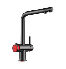 Смеситель для кухни Omoikiri Hotaru с подключением фильтра вороненая сталь/красный 4994026