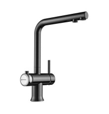 Смеситель для кухни Omoikiri Hotaru с подключением фильтра вороненая сталь/белый 4994053