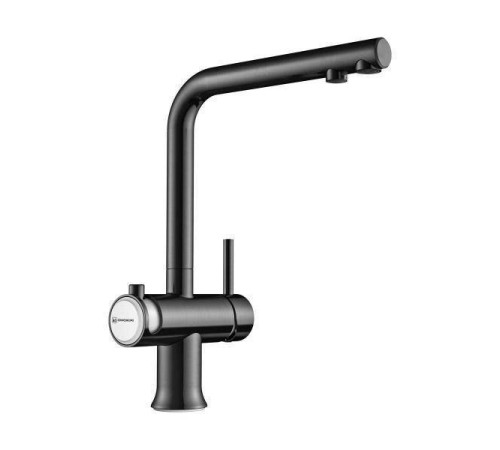 Смеситель для кухни Omoikiri Hotaru с подключением фильтра вороненая сталь/белый 4994053