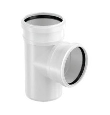 Тройник канализационный двухраструбный Uponor Decibel 110/50 мм 88.5° ПП белый 1000221