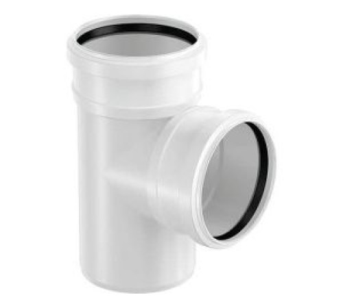 Тройник канализационный двухраструбный Uponor Decibel 110/50 мм 88.5° ПП белый 1000221