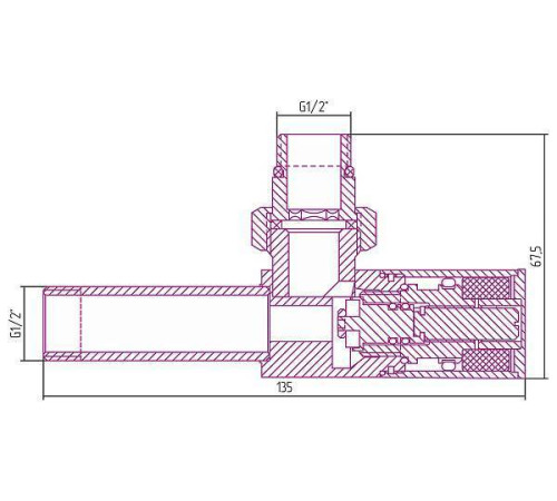 Вентиль угловой Сунержа Цилиндр G 1/2 HP - G 1/2 HP без покрытия 00-1400-1212