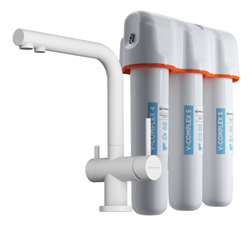 Комплект Omoikiri смеситель Nagano-P и фильтр pure drop Lite белый 4054.8028P