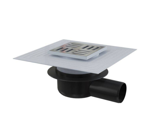 Трап для душа Alca 105х105 мм боковой выпуск 50 мм сухой затвор APV26C