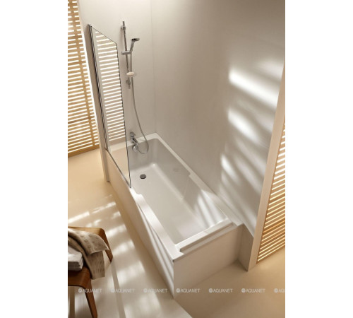 Душевая шторка на ванну Jacob Delafon Struktura 140x80 см профиль хром E6D042-GA