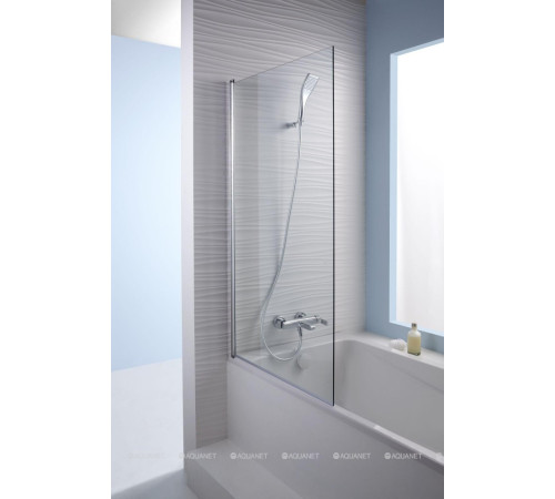 Душевая шторка на ванну Jacob Delafon Struktura 140x80 см профиль хром E6D042-GA