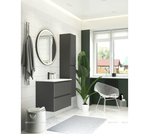 Пенал Aquanet Эмбер 35 черный матовый 00330472