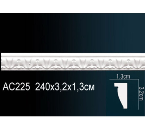 Молдинг полиуретановый Perfect AC225 с орнаментом 2000х78х20 мм AC225