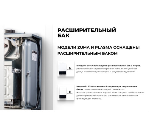 Котел газовый настенный ZOTA Zuma-24S одноконтурный 24.8 кВт 00-00002141