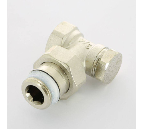 Вентиль обратный угловой Simplex 3/4 НВ никелированный с разъемным соединением F10383