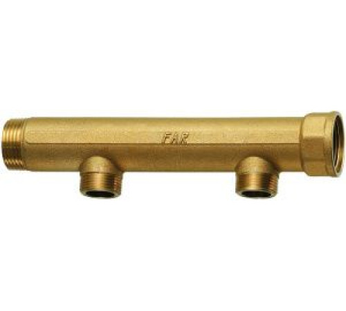 Коллектор нерегулируемый FAR 1 1/4 ВР-НР 2 отвода 3/4 НР межосевое 100 мм FK 3616 11434
