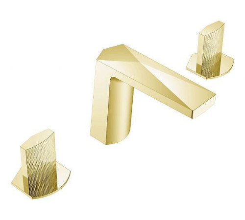 Смеситель для раковины Boheme Venturo врезной на 3 отверстия Touch золото матовое 150-MG-TOUCH