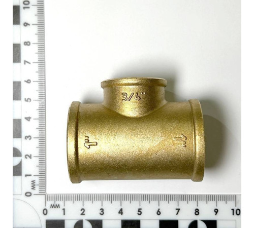 Тройник резьбовой переходной LD 1x3/4x1 ВВВ латунь LD.65.523.25x20x25