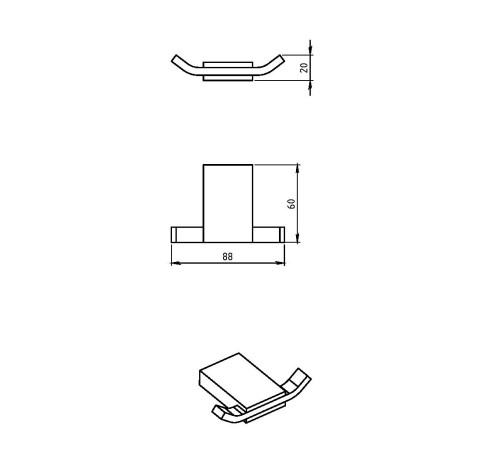 Крючок для полотенца двойной Novaservis Metalia 9 хром 0956.0