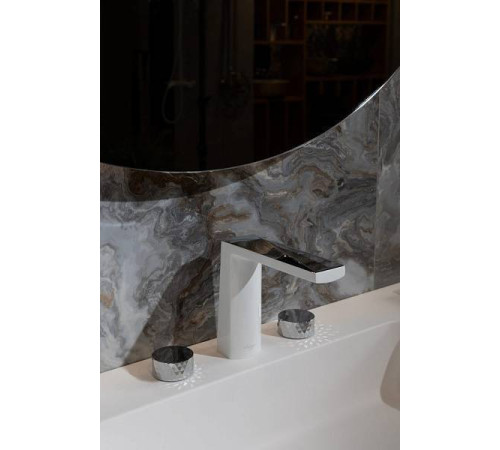 Смеситель для раковины на 3 отверстия Boheme Venturo Diamond белый/хром 150-WCR-DIAMOND