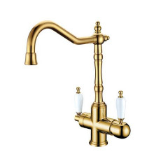 Смеситель для кухни Boheme Tradizionale Oro с фильтром для питьевой воды золото глянцевое 112