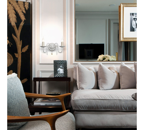 Бра с хрустальным декором 60018/2 белый с золотом