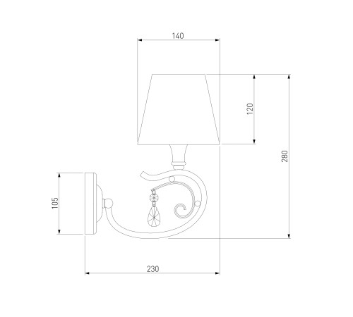 Бра в классическом стиле с абажуром 60069/1 серебро