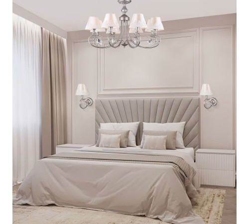 Бра в классическом стиле с абажуром 60069/1 серебро