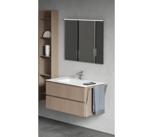 Тумба подвесная для раковины BMT Galaxy 700х500х486 мм 2 ящика белый матовый/Titanio 937 106 HEF 01 010