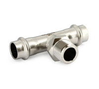 Тройник пресс с наружной резьбой Uni-Fitt 22х1/2х22 нержавеющая сталь 798S3230