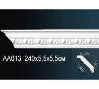 Карниз потолочный Perfect AA013 полиуретановый с орнаментом 55x55x2400 мм AA013