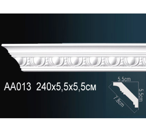 Карниз потолочный Perfect AA013 полиуретановый с орнаментом 55x55x2400 мм AA013