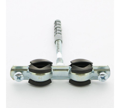 Хомут двойной с резиновым уплотнителем, шпилькой и дюбелем Uni-Fitt 3/8 дюйма (15-19 мм) 850D1800