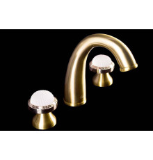 Смеситель для раковины на 3 отверстия Boheme Satine бронза 317-ST