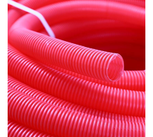 Труба гофрированная Uni-Fitt красная 25 мм для труб 16-20 мм бухта 50 м 583R2505