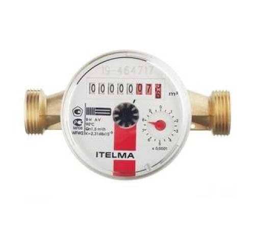 Счетчик горячей воды ITELMA Ду 15 мм L 110 мм 1.5 м³/ч WFW20.D110-0-R-L-0-IP54