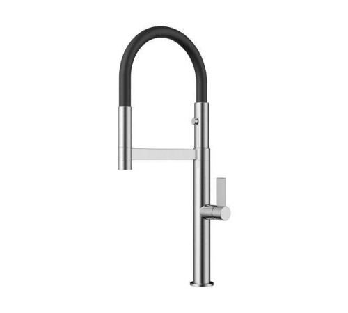 Смеситель для кухни Omoikiri Osaka-BN-BL с выдвижным изливом нержавеющая сталь/черный 4994331