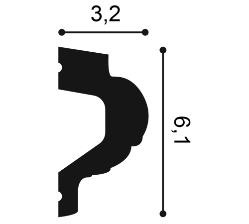 Молдинг Orac Decor Luxxus гибкий P3020F