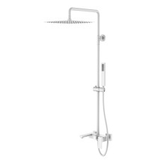 Душевая стойка Boheme Qubic со смесителем с изливом и верхним душем matt white 478-MW