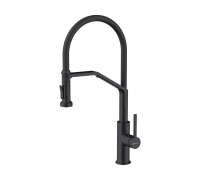 Смеситель для кухни с выдвижным изливом и подключением фильтра Omoikiri Makkari 2 Plus-SB-GB-BL графит/черный 4994495